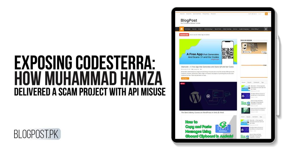 Exposing Codesterra: How Muhammad Hamza Delivered a Scam Project with API Misuse